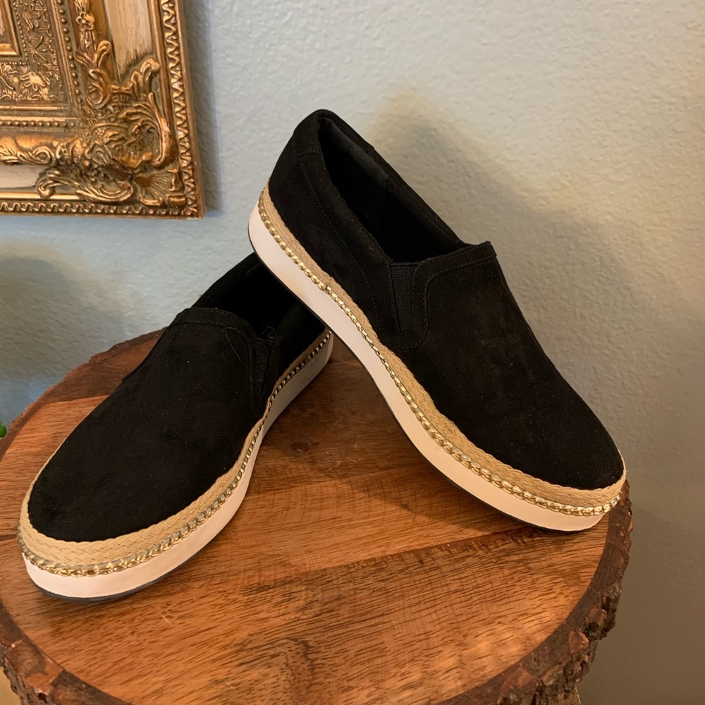 River Island Black Slip On Sneakers Size 6.5-7
